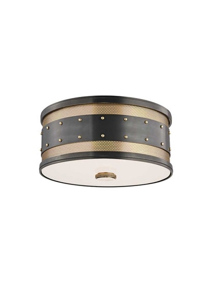 Gaines 2-Light Flush Mount in Aged Old Bronze.